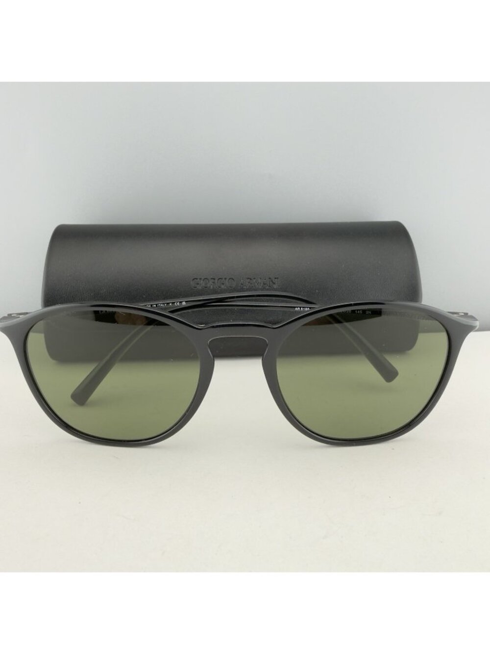 Giorgio Armani Sunglasses AR 8186 U 5001 2A Black Green Lenses 52-20-145 2N